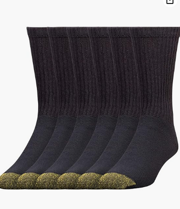 GOLDTOE Men's 656S Cotton Crew Athletic Socks, Multipairs